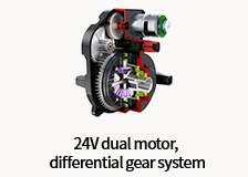 24V 듀얼 모터 차동기어일체형